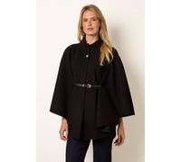 Blue Vanilla Women's Black Sleeveless Button Up Turtleneck Poncho