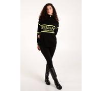 Blue Vanilla Zip Neck Logo Jumper - One Size - Black