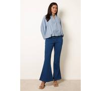 Blue Vanilla Flared Cross Over Waistband Jeans - L - Blue