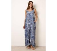 Blue Vanilla Floral Printed Oversized Jumpsuit - L-XL - Blue