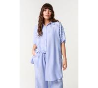 Blue Vanilla Women's Blue Oversized Pinstripe Shirt Blue Vanilla Blue One Size