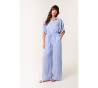 Blue Vanilla Women's Blue Paperbag Waist Pinstripe Trouser | Size: S/M Blue Vanilla Blue S/M