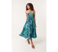 Blue Vanilla Women's Blue Patchwork Halter Neck Dress Blue Vanilla Blue One Size