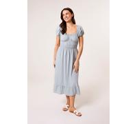 Blue Vanilla Women's Blue Puff Sleeve Shirred Panel Dress | Size: Large Blue Vanilla Blue L