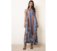 Blue Vanilla Satin Pleated Dress - M-L - Blue
