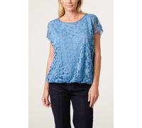 Blue Vanilla Women's Blue Short Sleeve Round Neck Top | Size: Small/Medium