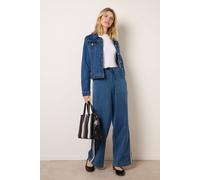 Blue Vanilla Stripe Trousers With Elasticated Waist - XL - Blue