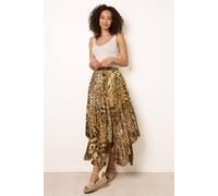 Blue Vanilla Animal Asymmetric Midi Skirt - Brown - One Size