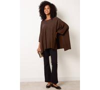 Blue Vanilla Women's Brown Embellished Slip On Round Neck Top