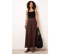 Blue Vanilla Godet Hem Jersey Waist Skirt - Brown - S-M