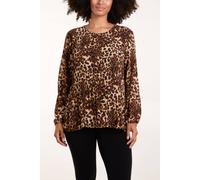 Blue Vanilla Women's Brown Leopard Print Pleated Top | Size: S/M Blue Vanilla Brown S/M