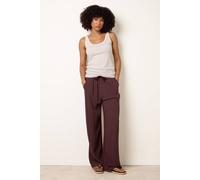 Blue Vanilla Linen-Blend Drawstring Trousers - S - Brown