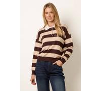 Blue Vanilla Women's Brown Long Sleeve Button Up Collar Jumper | Size: Medium/Large