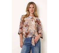 Blue Vanilla Women's Brown Long Sleeve Crew Blouse | Size: Small/Medium