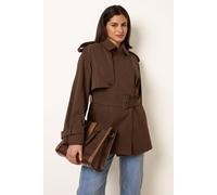 Blue Vanilla Short Trench Coat - L - Brown