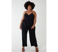 Blue Vanilla Women's Button Front Strappy Jumpsuit in Black | Size: 26-28 Blue Vanilla Black 26-28