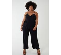 Blue Vanilla Women's Button Front Strappy Jumpsuit in Black | Size: 26-28 Blue Vanilla Black 26-28