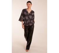 Blue Vanilla Women's Button Front V Neck Flounce Blouse in Black | Size: 12