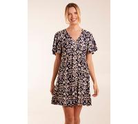 Blue Vanilla Women's Button Through Elastic Waist Mini Dress in Navy | Size: Small Blue Vanilla Navy S