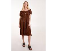Blue Vanilla Women's Coconut Button Dress in Chocolate