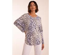 Blue Vanilla Women's Coloured Leopard Jumper in Blue | Size: Medium/Large Blue Vanilla Blue M/L
