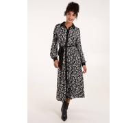 Blue Vanilla Women's Contrast Midi Shirt Belted Dress | Size: Small
