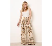 Blue Vanilla Drawstring Waist Wide Leg Pants - S-M - Brown