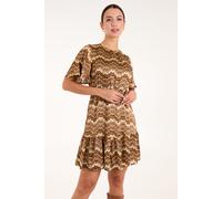 Blue Vanilla Crew Neck Mini Dress In Brown Brown 14
