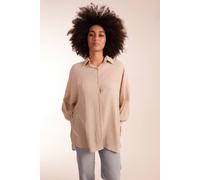Blue Vanilla Women's Crinkle Oversized Shirt in Stone