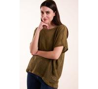 Blue Vanilla Women's Crochet Batwing Oversized Top in Khaki | Size: S/M Blue Vanilla Khaki S/M