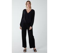 Blue Vanilla Women's Crossover Woven Plain Blouse in Black | Size: Small Blue Vanilla Black S
