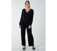 Blue Vanilla Women's Crossover Woven Plain Blouse in Black | Size: Small Blue Vanilla Black S