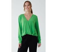 Crossover Woven Plain Blouse Blue Vanilla Green S