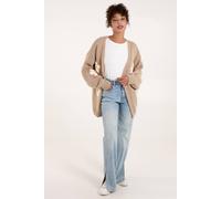 Blue Vanilla Women's Daisy Large Flower Cardigan Sweater in Beige | Size: Small/Medium
