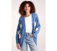 Blue Vanilla Women's Daisy Large Flower Cardigan Sweater in Blue | Size: Small/Medium