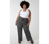 Blue Vanilla Women's Daisy Print Plisse Culotte Trouser in Black | Size: 18/20