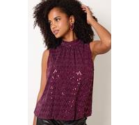 Blue Vanilla Women's Dark Red Sleeveless Slip On Turtleneck Blouse | Size: Small Blue Vanilla Dark Red S
