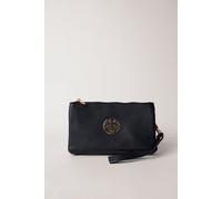 Blue Vanilla Women's Detailed Zip Up Purse With Detachable Strap in Black Blue Vanilla Black One Size
