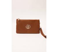 Blue Vanilla Detailed Zip Up Purse With Detachable Strap - One Size - Tan
