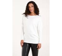 Blue Vanilla Women's Diamante Batwing Jumper in Ivory | Size: Medium/Large