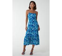 Blue Vanilla Women's Draped Cowl Neck Midi Dress in Teal | Size: 12