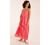 Blue Vanilla Women's Drawstring Tier Maxi Dress in Coral | Size: Small