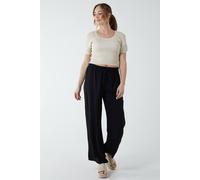 Blue Vanilla Women's Drawstring Wide Leg Trousers in Black | Size: Medium/Large
