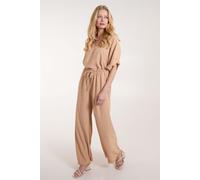 Blue Vanilla Women's Drawstring Wide Leg Trousers in Camel | Size: S/M Blue Vanilla Camel S/M