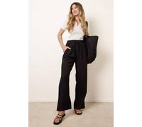 Blue Vanilla Drawstring Wide Leg Trousers - L - Black