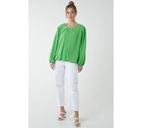 Blue Vanilla Women's Elasticated Blouson Hem Blouse in Green | Size: S/M Blue Vanilla Green S/M