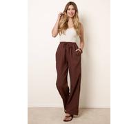 Blue Vanilla Drawstring Wide Leg Trousers - L - Brown