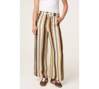 Blue Vanilla Women's Elasticated Multi Striped Wide Leg Trousers Slip On | Size: Medium/Large Blue Vanilla Multicolor M/L