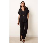 Blue Vanilla Two Piece Buckle Trouser Set - S-M - Black