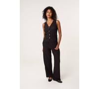Blue Vanilla Women's Elasticated Waist Black Sleeveless V-neck Top & Trousers Set | Size: Small